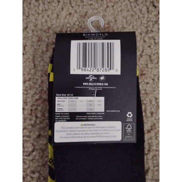 Jurassic Park Crew Socks - Picture 3 of 3